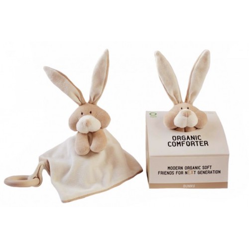 Comforter with wooden teether - Bunny