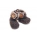 Knitted Baby Booties with Big Buttons