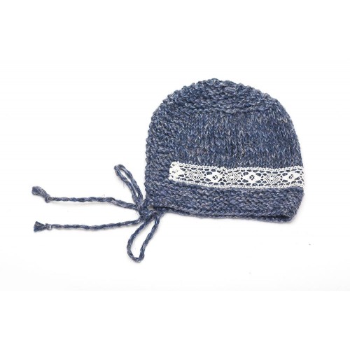 Knitted Baby Hat with Lace