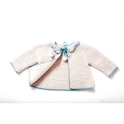 Fanny et Leon White Knitted  Jacket with Ties