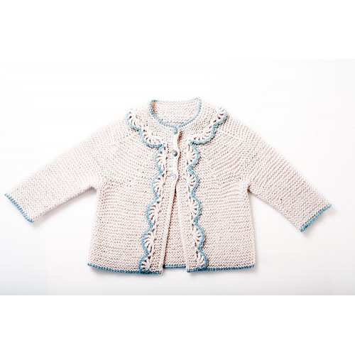 Fanny et Leon White Knitted Jacket with buttons