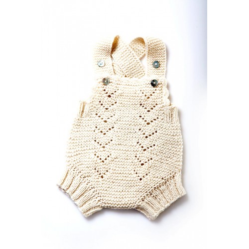 Fanny et Leon Cream Knitted Romper