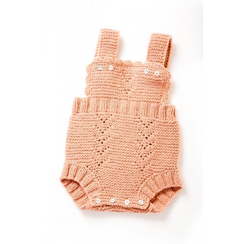 Fanny et Leon Coral Knitted Romper