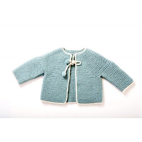 Fanny et Leon Baby Blue Knitted  Jacket with Ties