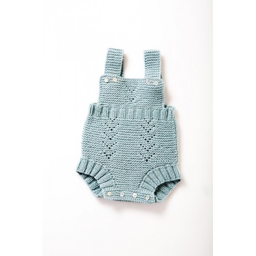Fanny et Leon Baby Blue Knitted Romper
