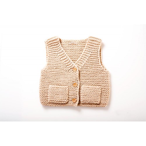 Fanny et Leon Pink Knitted Baby Vest